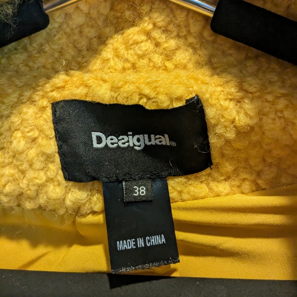 Desigual Land Overcoat in Solar Power Yellow Size 38/S - Picture 6 of 8